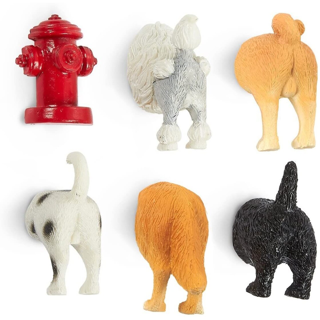 Set of 6 Dog Butt Magnets, Funny Animal Refrigerator Magnets for Christmas, Birthdays